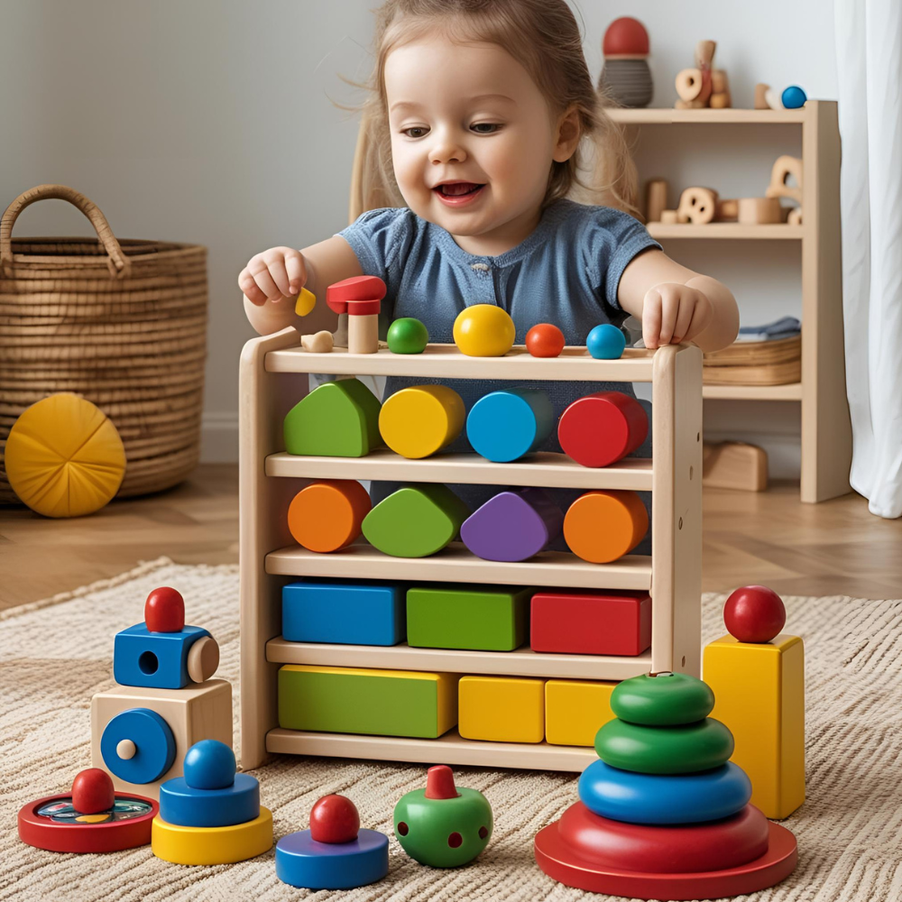 Montessori wooden blocks for toddlers