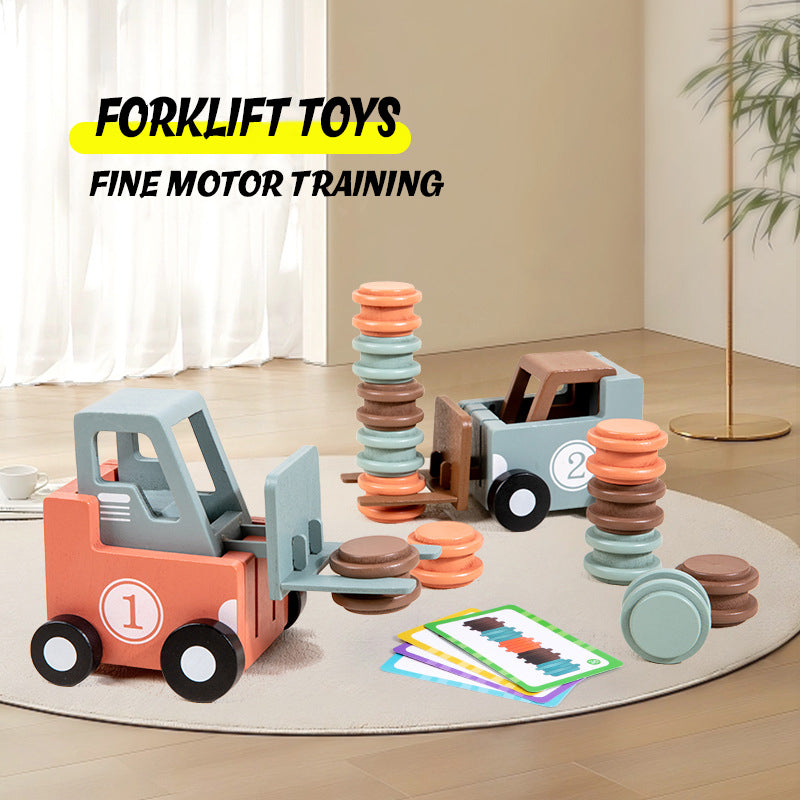 GOODIYA TOYS 2-Player Forklift Transport Game – Construction-Themed Car Toy for Boys & Kids