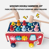 Musical pull toy for kids with piano bars
