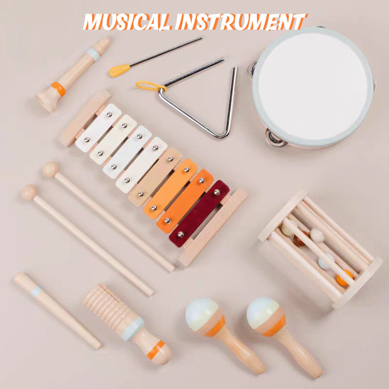 Wooden musical instrument set for preschoolers