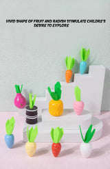 Vegetable sorting and bunny pull cart educational toy for kids