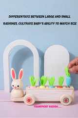 Montessori-inspired wooden pull toy for Easter and farm pretend play