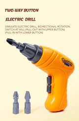 GOODIYA Kids Tool Set with Wooden Toolbox & Electronic Drill – STEM Educational Construction Toy for Boys & Girls
