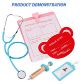 GOODIYA Doctor Kit for Toddlers 3-5, 44 Pcs Wooden Kids Doctor Playset with Real Stethoscope and Other Accessories, Pretend Play Toy Set for Toddlers Boys and Girls Fun Role Playing Game