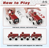 Montessori red fire engine toy car