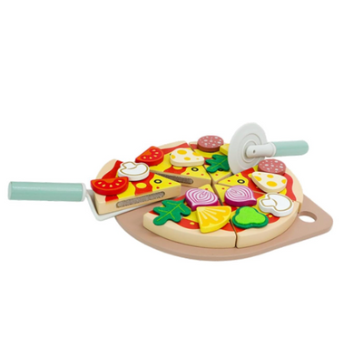 Toy pizza set for birthday gifts and imaginative cooking play