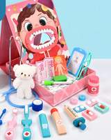 Educational wooden dental toy kit for toddlers