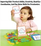 Montessori shape and color learning toy with stacking puzzle pieces