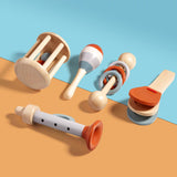 Baby-safe wooden musical toy collection for toddlers