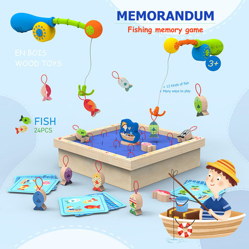 Wooden magnetic fishing toy for toddlers

