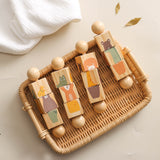 GOODIYA Baby Wooden Rotating Rattle & Animal Matching Building Blocks | Newborn & Infant Educational Toy