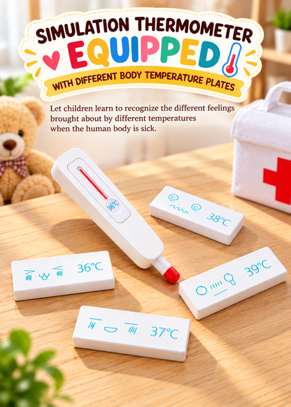 Goodiya Wooden Doctor Play Set – Pretend Medical Kit with Toy Syringe, Stethoscope, Thermometer, Scissors & Doctor Accessories | Role Play Toy