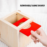 Baby activity toy with wooden ball and drawer

