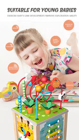 GOODIYA Toddlers Montessori Wooden Educational Toys, 10 in 1 Play Set, Carrot Pulling Baby Toy Gifts for Boys, Girls, Kids with Animal Shape Sorting Cube Toys for Toddlers