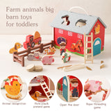 Montessori farm playset with sorting and stacking features

