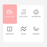 Goodiya 6-Car Wooden Ramp Racer Track Toy – Montessori Race Track Toy Set for Boys & Girls 3+ Years