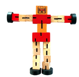 Wooden robot cube toy promoting logic and creativity

