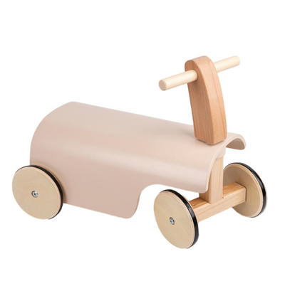 Pink wooden push ride-on toy for toddlers

