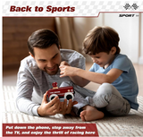 Retro wooden fire truck on play surface

