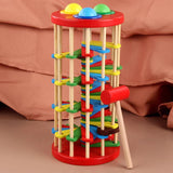 Fun pounding tower toy for kids with visual tracking play

