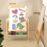 Rotating wooden drawing easel for toddlers with paper roll

