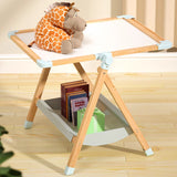 Adjustable wooden easel for kids with 360-degree rotation

